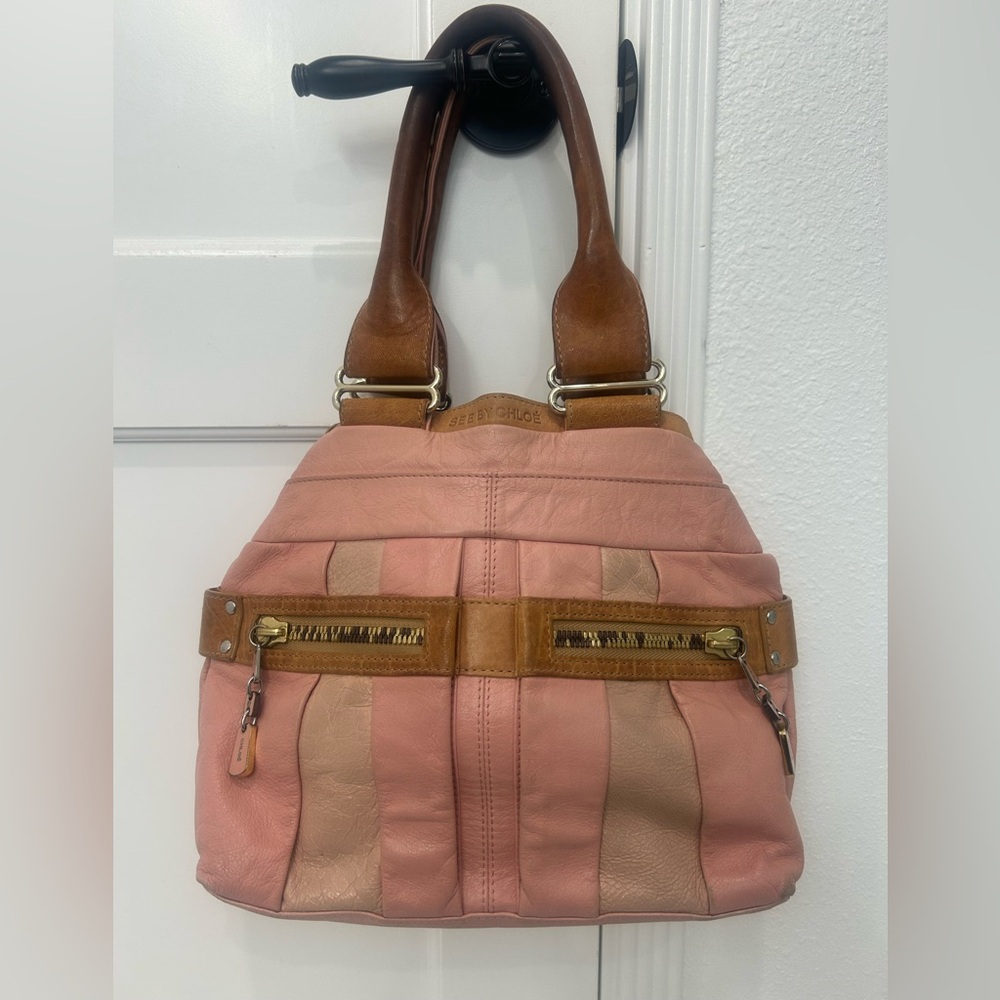 See By Chloe Day Tripper Pink and Tan Bag